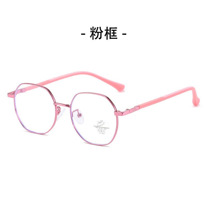 New children's anti-blue glasses unisex retro flat glasses silicone metal glasses frame