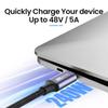 90 Degree Mobile Phone Laptop PD 240W 48V 5A USB C Fast Charging Cable Type-C Data Cord