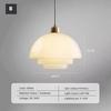 Nordic Cream Wind Glass Pendant Light Art Decorative Hanging Lamp For Kitchen Island Dining Room Bedside Modern LED E27 Fixture