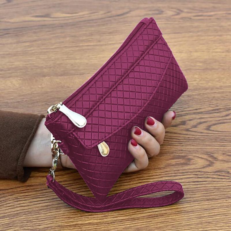 Luxury Women's Long Wallet Card Holder Vintage Hasp Cash Lady Coins Phone Solid Color