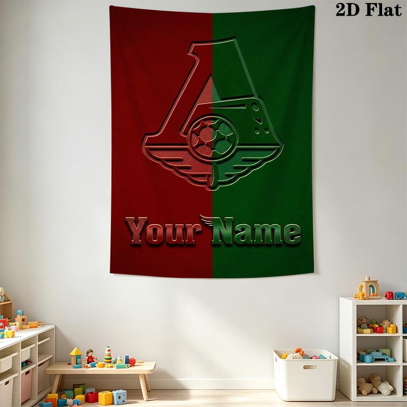 Name Custom FC Lokomotiv Moscow Wall Tapestry Aesthetic Wall Hanging Printed Fabric Blanket Decorative Tapestries for Bedroom Living Room Home Decor