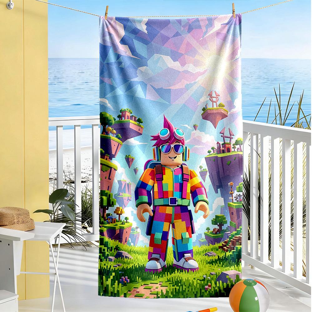 Roblox Beach Towel Super Soft Microfiber Quickdry Fabric Comfortable Lightweight Suitable for Swimming, Gym, Camping, Yoga Vacation