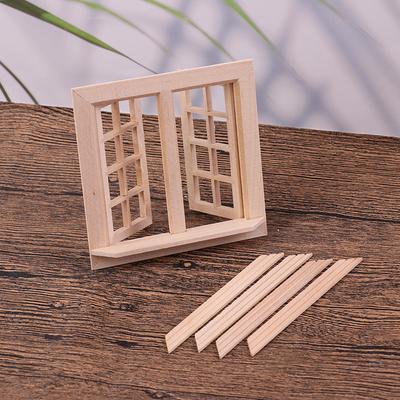 1/12 DIY Деревянная Оконная Дверь Кукольный Дом Миниатюры Аксессуары Ролевые Игры Игрушки Для Детей Кукольный Дом Мебель