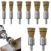 8-Piece Wire Brush Pen Set, Stainless Steel Wire Brush Set, Abrasive Brush for DIY Work, Electric Drills, Round Shank, Copper Wire, Rust Removal,