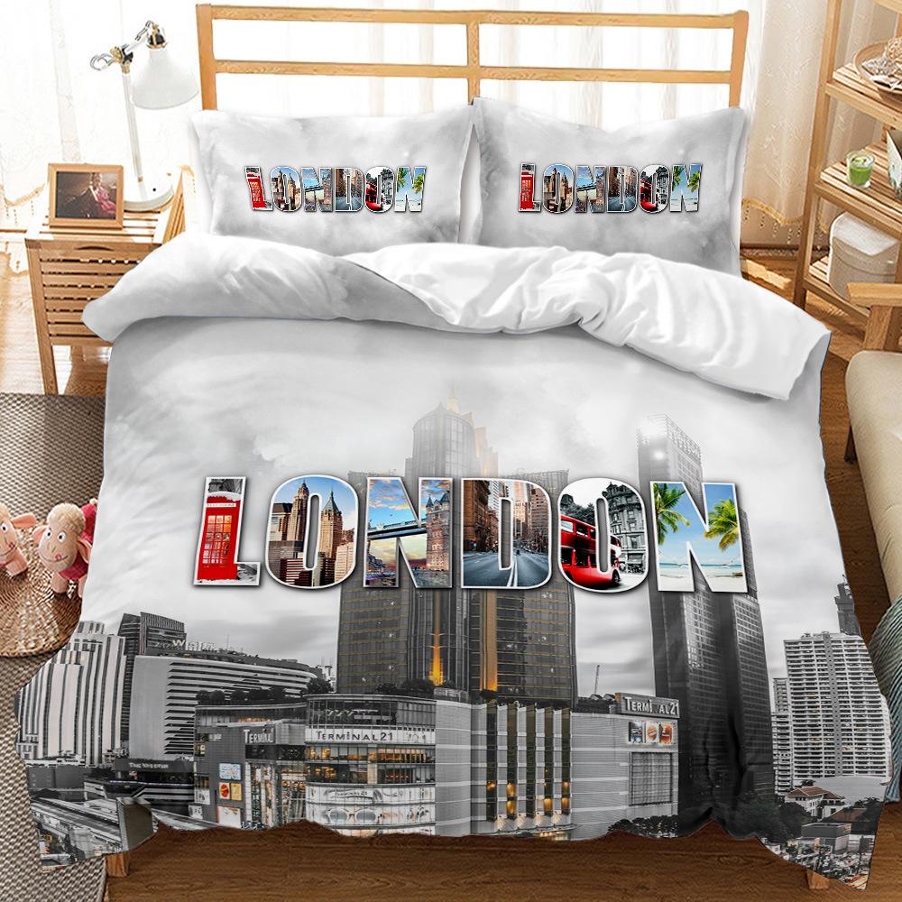 British men's American three-piece bedding set eBay3D digital printing quilt set cool