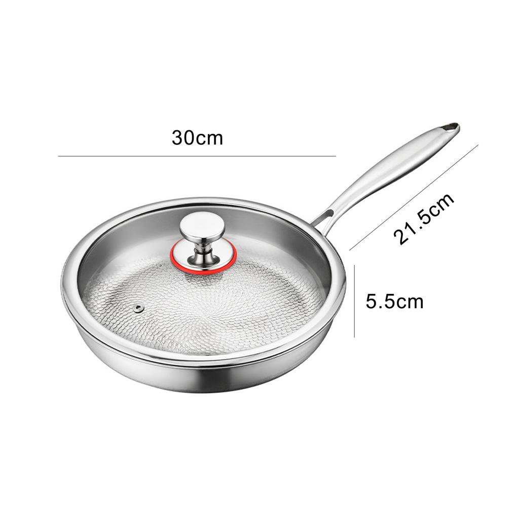 Titanium Steel Frying Pan Uncoated Non Stick Pan Fish Scale Hammer Pattern Household Steak Frying Pan Kitchen Cookware 26/28/30