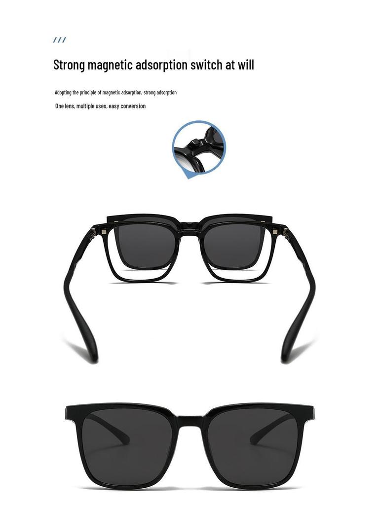 Оправы для очков от близорукости TR90 с магнитными клипсами-поляризованными солнцезащитными очками для мужчин и женщин