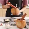 Traditional Garlic Mortar & Pestle: Manual Grinder Made from Sour Jujube Wood