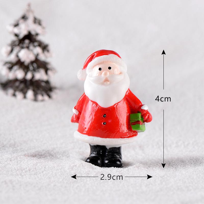 Mini Resin Christmas Decoration Santa Claus Snowman Tree Micro Landscape Model DIY Miniature Garden Figurines Home Decoration