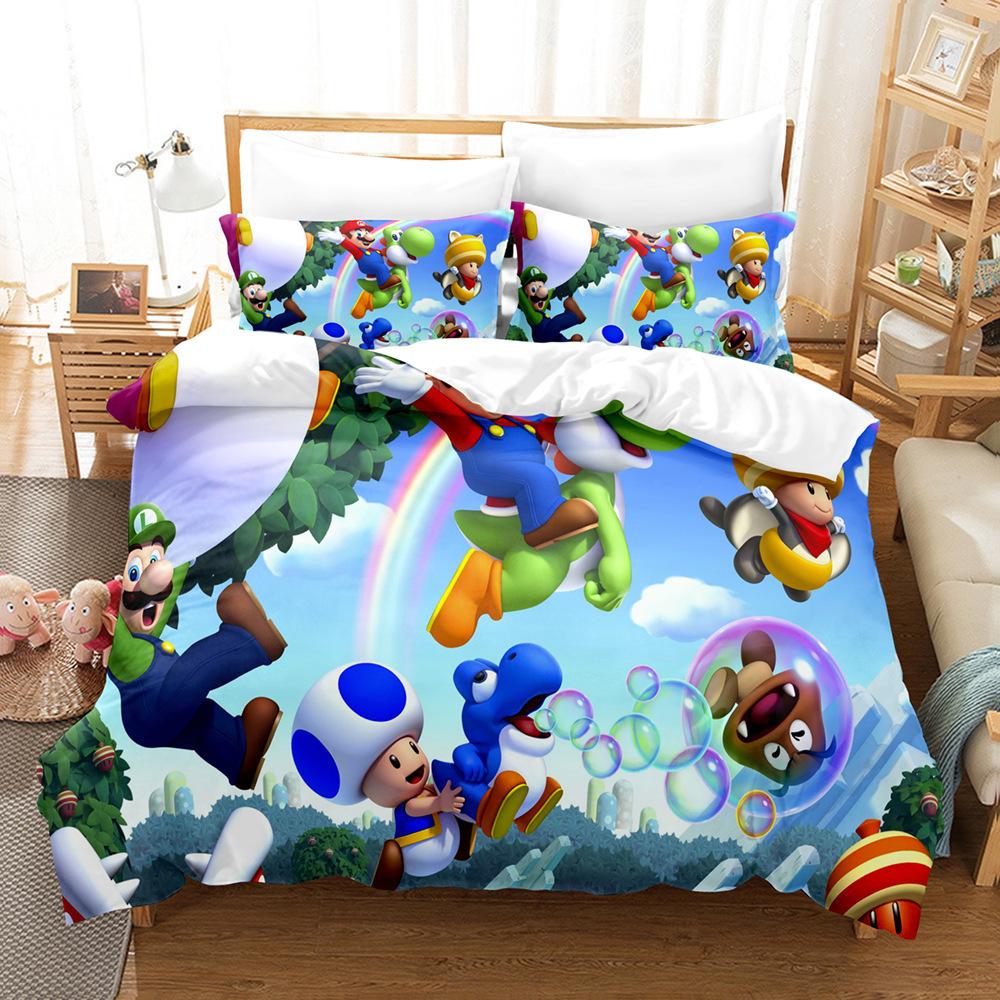 Children'S Animation 3D Digital Printing Three-Piece Set Animation Three-Piece Set Home Textile Bed Sheet Kit