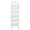 Shoe Cabinet High Gloss White 30 x 35 x 105 cm Particleboard
