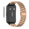 Для Huawei Band 7 ремешок для смарт-часов из нержавеющей стали с тремя бусинами и раскладывающейся застежкой