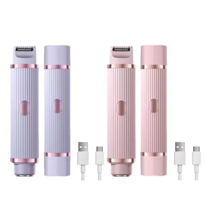 Бритва для тела для женщин Водонепроницаемая бритва для удаления волос Перезаряжаемый триммер для лобковых волос 2 в 1 для лобковых ног и волос на теле