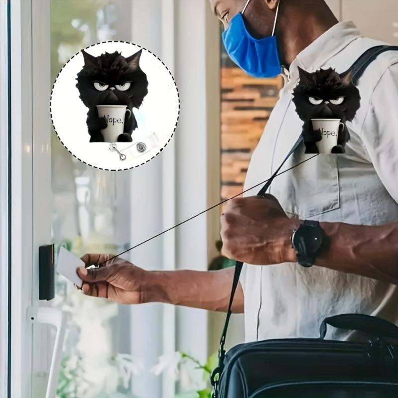 Badges Reel,Funny Coffe Cats Badges Holder,Retractable Badges Clip Office Name Badges Accessories,Nursing Student Gift