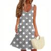 Women's Summer Dress With Pocket Sleeveless Polka Dot Print Sundress