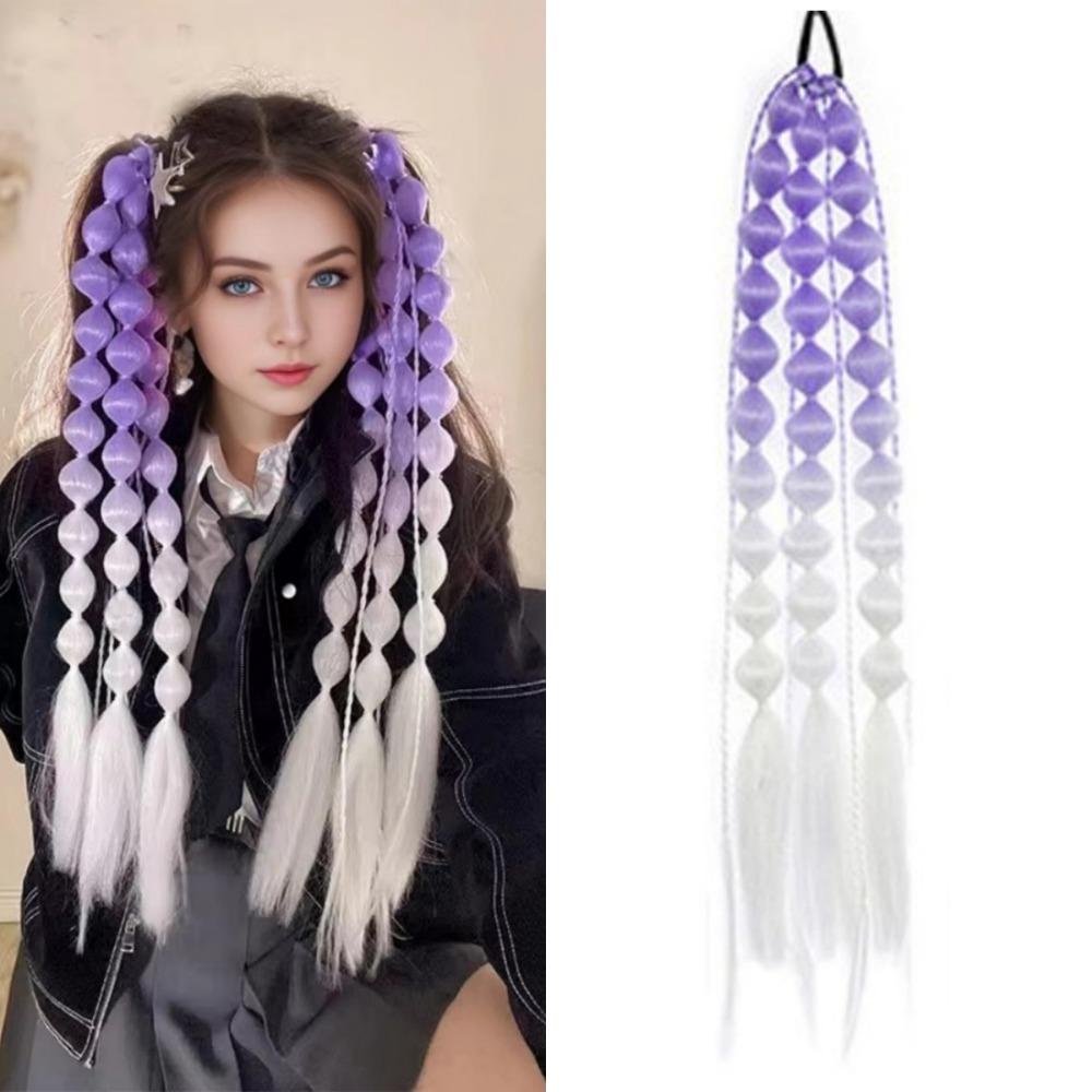 with Hair Tie Kids Bubble Ponytail Extension 20" Ombre Crazy Hair Day Accessories