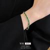 Gold Electroplated Emerald Zircon Bracelet: Light Luxury, Exquisite Design, High-End Jewelry.