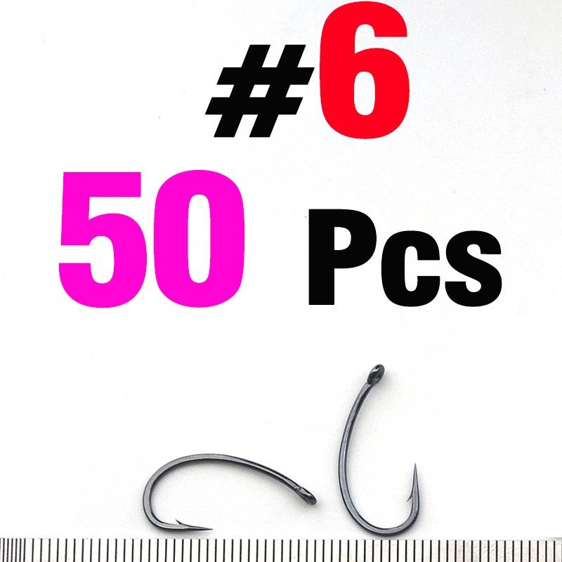 MNFT 50 шт. Крючки для вязания мушек Крючок для карповой рыбалки Крючок для форели С бородкой Изогнутое цевье Крючок для сухой мушки для пресной и соленой воды