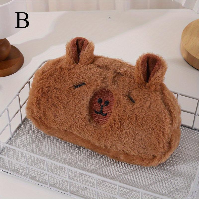 Плюшевая сумка для ручек, симпатичная мультяшная сумка для хранения канцелярских принадлежностей, большая вместительная коробка для канцелярских принадлежностей