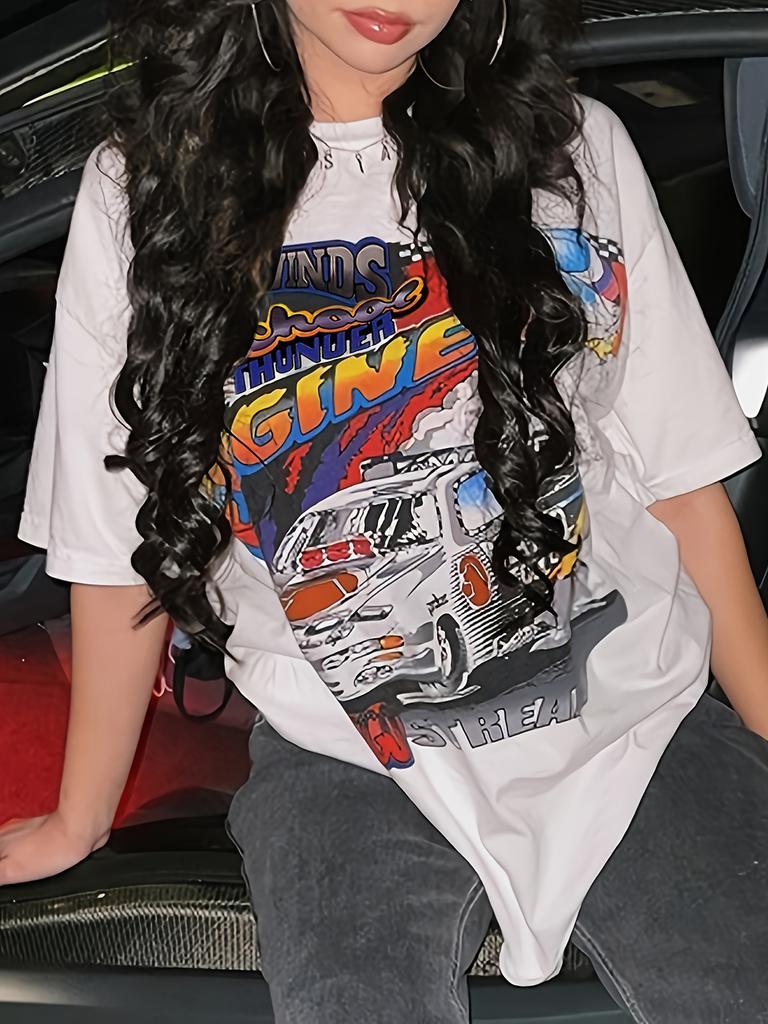 Vibrant Geometric T-Shirt Aesthetic Crew Neck Casual Short Sleeve T-Shirt Summer Women's Clothing Fashion Simple Short Sleeve