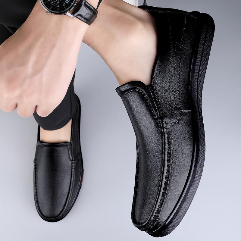 Мужская обувь из мягкой кожи, повседневная обувь для вождения, мужская деловая повседневная кожаная обувь, мужская обувь из натуральной кожи без шнуровки