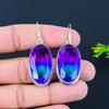 Bi-Color Tourmaline Gemstone Handmade 925 Sterling Silver Earring 2.09" p0N74