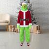 1 Set Christmas Costume Includes Top Pants Hat Belt Gloves And Shoe Cover Green Cartoon Furry Animal Cosplay Santa Performance Drama Stage Opera