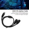 High Accuracy DIN 5 Pin Male to 2 DIN 5 Pin Female Cable Y Splitter Cable  Audio Signal Routing