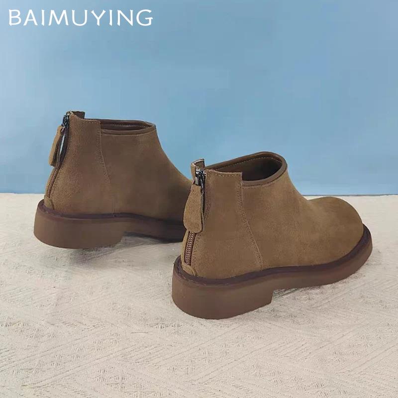 Ботильоны женские замшевые туфли на плоской подошве ретро-обувь 2024 года, зимние мотоциклетные ботинки, кроссовки, новые прогулочные гладиаторские ботинки для женщин