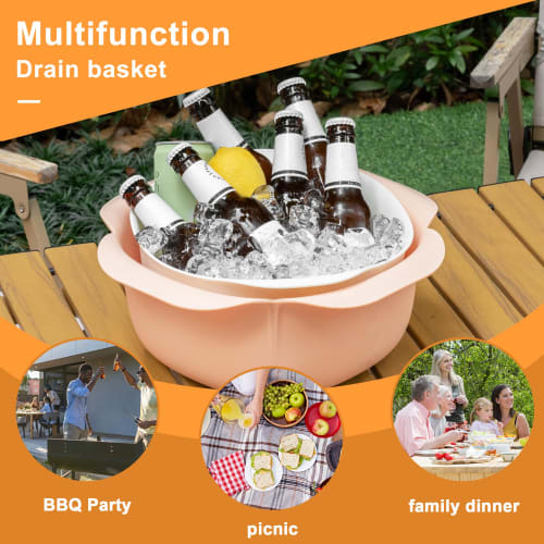 Li&Zhao Fruit Colander - Plastic Colander Strainer Fruit Strainer Bowl Large Colander Set Drainer for Food Vegetable Strainer for Kitchen Strainer(5.6