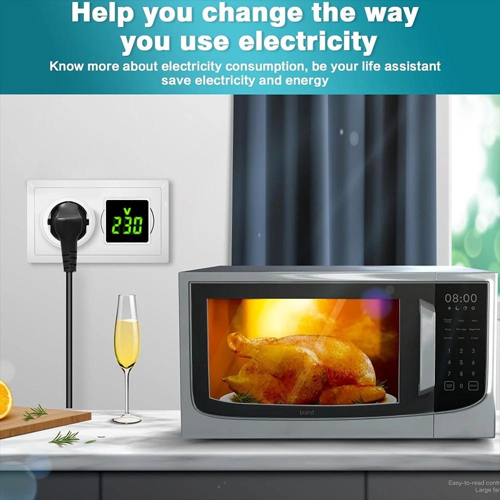 Цифровой индикатор вольтметра переменного тока, цифровой вольтметр, не требуется проводка, евровилка, диапазон измерения напряжения 50 ~ 500 В