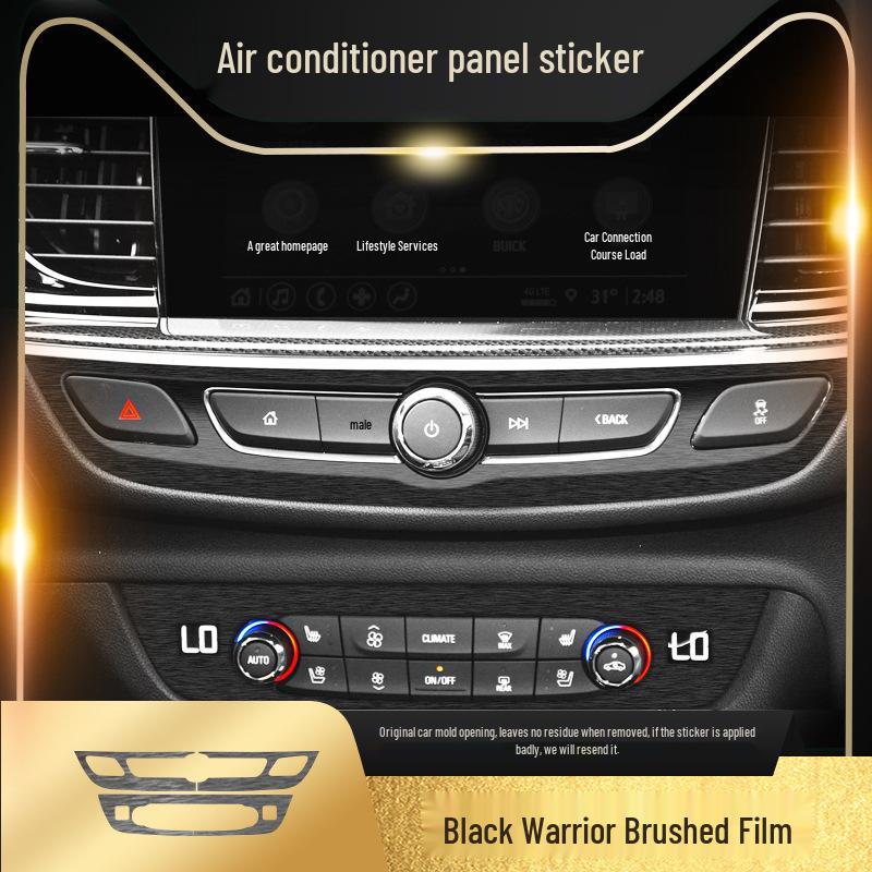 Black Warrior Brushed Car Sticker for Buick Regal 17-21: Interior Modification Central Control Decoration