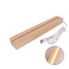 LED Night Light Base Rectangle Display Pedestal Faux Crystal Wooden Lighted Base Stand USB Charging Night Lamp Home Decor