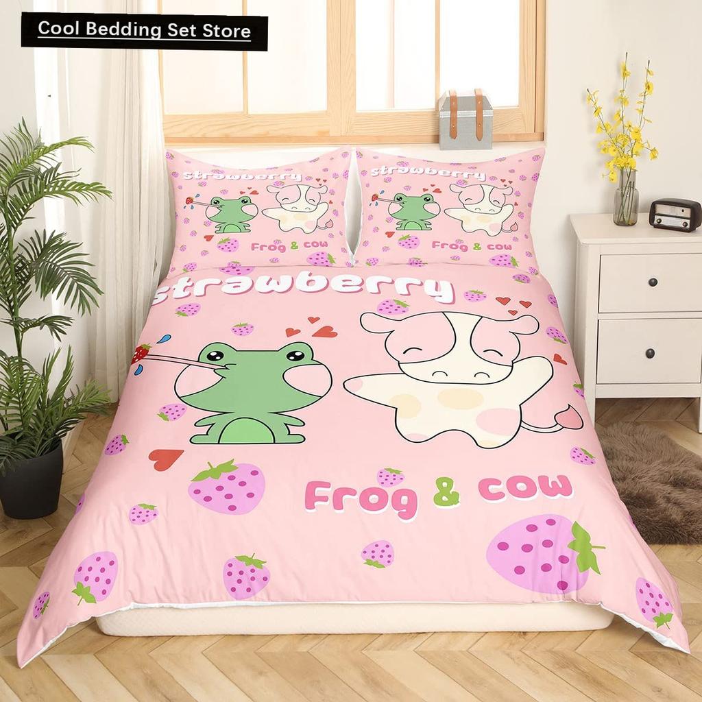 3D Frog Family King Queen Duvet Cover Little Tree Frog Bedding Set Tropical Nature Animal Quilt Cover Polyester Comforter Cover