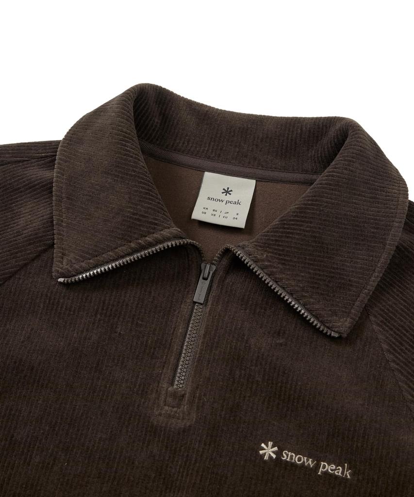 Свитшот Snow Peak из вельвета на молнии до середины, легкий, женский GS-S25WWFZT71, бежевый, средний, мужской женский