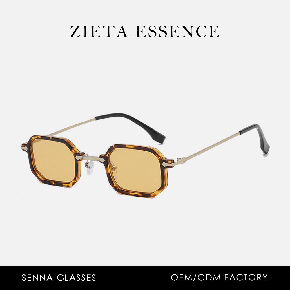 Small Square Metal Sunglasses Anti-Blue Outdoor Sunshade Glasses Square Retro Sunglasses