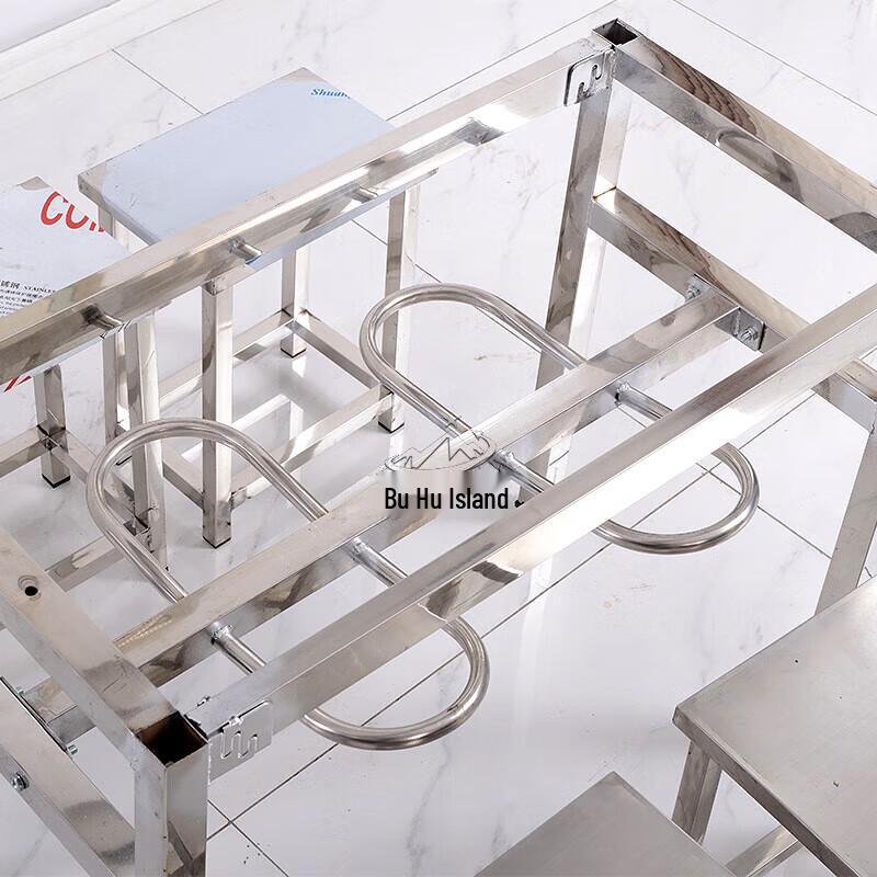 Stainless Steel Dining Table & Stool Set for Canteens