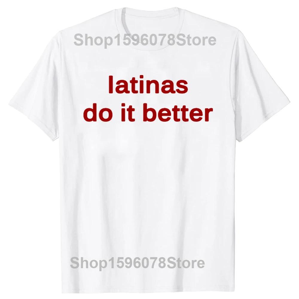 Latinas Do Better Print T-shirt Cute Short Sleeve Tops Tees Harajuku Baby Tees Retro Latin Short Sleeve T Shirts