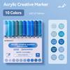 Acrylic Paint Markers 10 Pcs Brush Tip Acrylic Paint Pens Set 12 Professional Color Series for Rock Painting DIY & Art Supplies