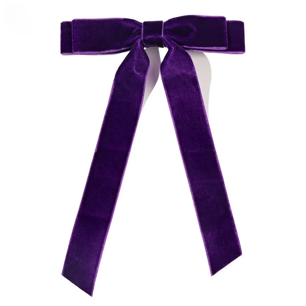 2Styles Velvet Bowknot Hair Clips для женщин Элегантные потные двойные банты Длинные заколки-кисточки Шпильки для укладки волос Корейские аксессуары