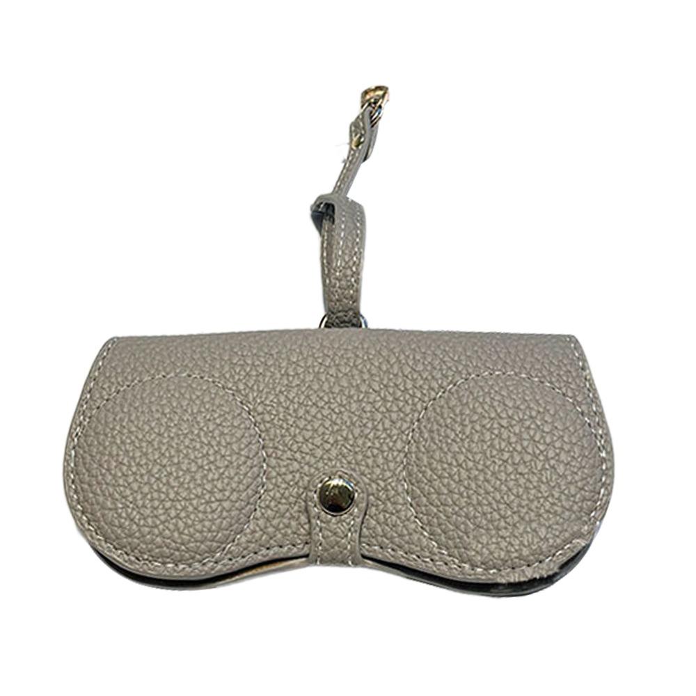 PU Leather Sunglasses Pouch with Keyring SunGlasses Holder Hanging Sunglasses  Eyewear Accessories