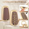 EnerCharge For Ford Key Fob Cover with Keychain, Soft TPU and Leather Key Case Shell Full Protection for Ford Explorer Escape