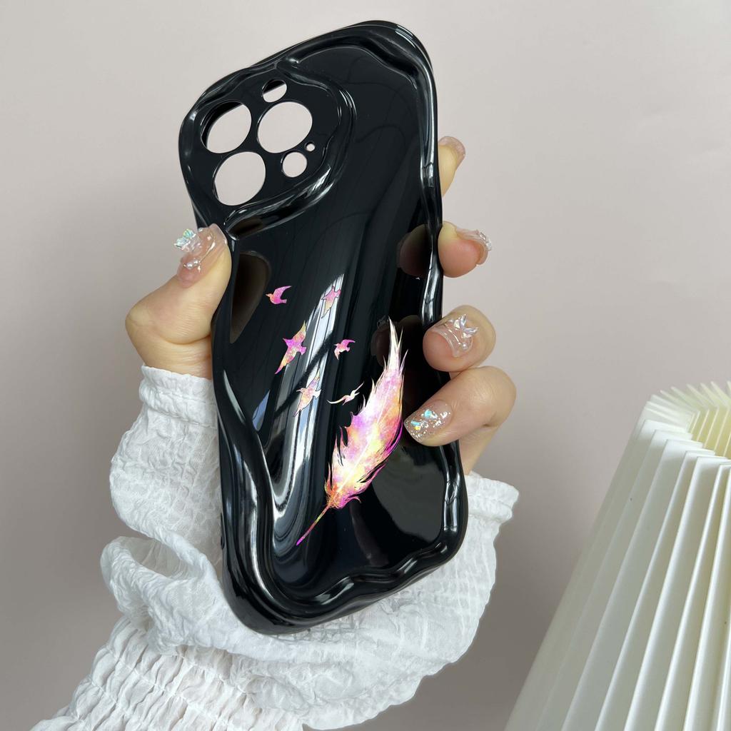 Мягкие волнистые чехлы для телефонов N76 с бабочкой для Samsung A54 A34 A13 A14 S23 S24 Ultra Xiaomi Redmi Note 13 12C Realme Infinix, защитный бампер