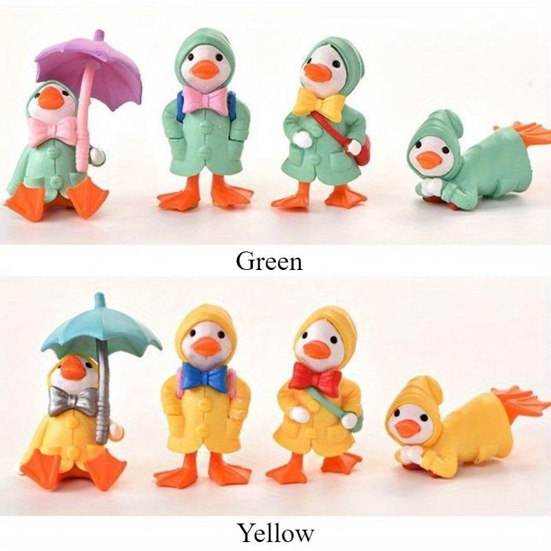 Miniature Figurines 4 Mini Ducks Fairy Garden Miniature Farm Figurines Moss Landscape Cute Ornaments Kit for Home Outdoor Decor