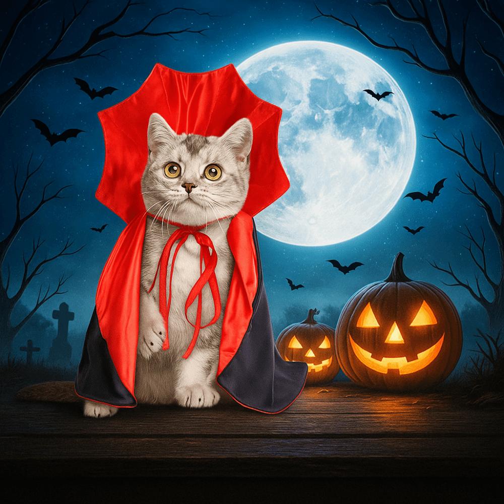 Stand-collar Halloween Pet Costume Comfortable Kitten Puppy Dress Cat Cosplay Cloak  Animal