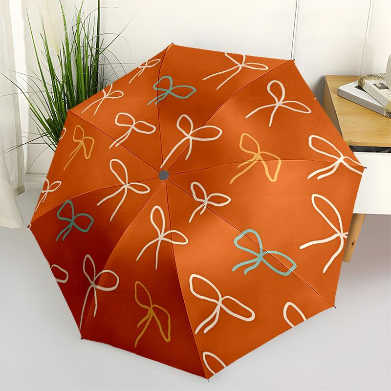 1pc Bow Pattern Automatic Open/Close Umbrella - Compact Travel Umbrella, Gift for Birthday, Holiday yy260106055