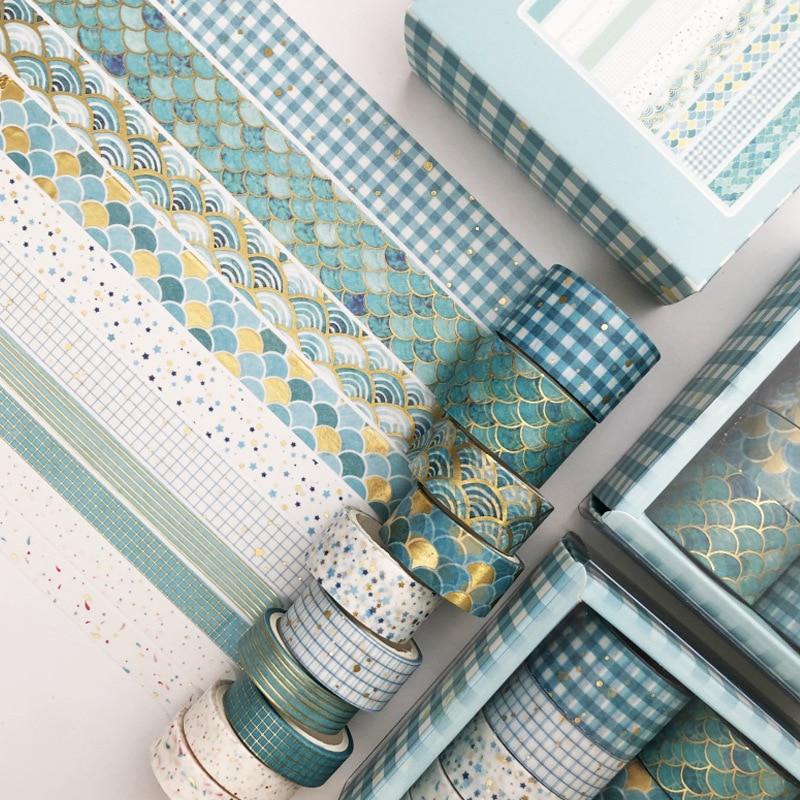 10 шт./компл., декоративная клейкая лента «Розовый мир», золото, маскирующая лента Васи, наклейка для скрапбукинга «сделай сам», этикетка, японские канцелярские принадлежности