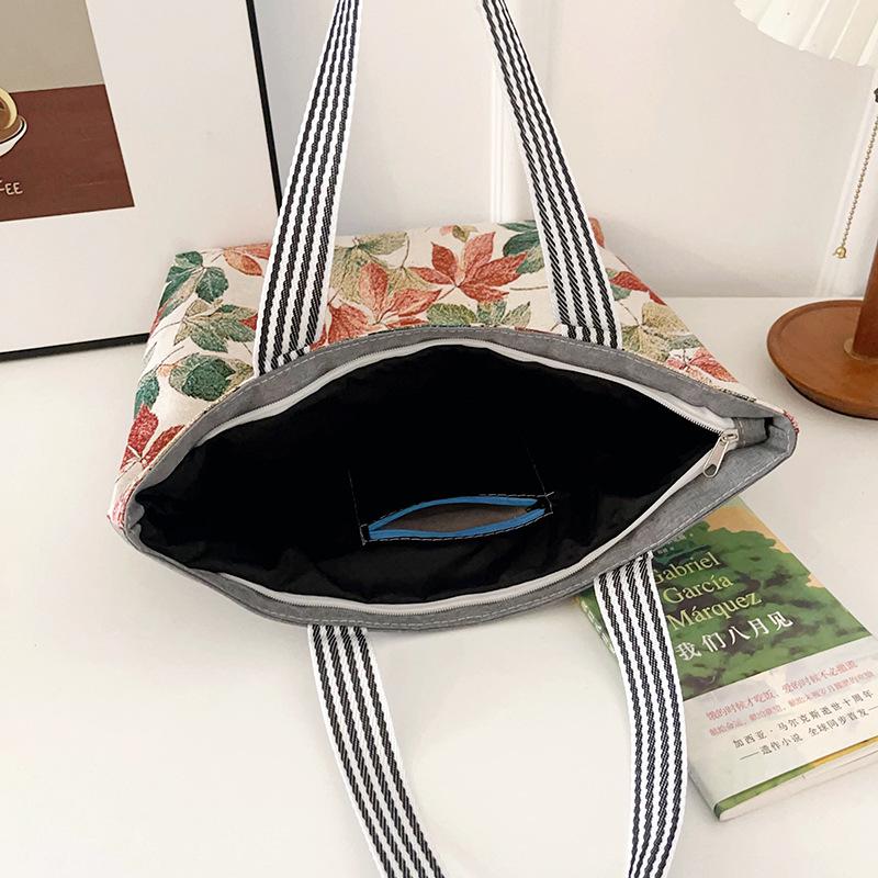 Этническая холщовая сумка через плечо с павлином - Женская модная сумка-тоут большой вместимости