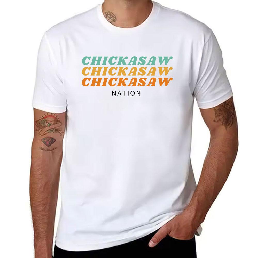 Unisexs Cotton Tshirt Chickasaw Nation Graphic Tee Casual Short Sleeve Top For Daily Wear
