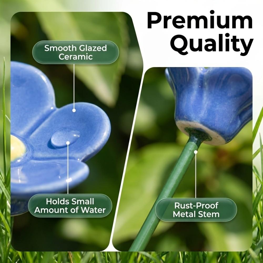 3 pcs Garden Decoration Bee Butterfly Water Dispenser Flower Shape Artificial Flower Party Decor